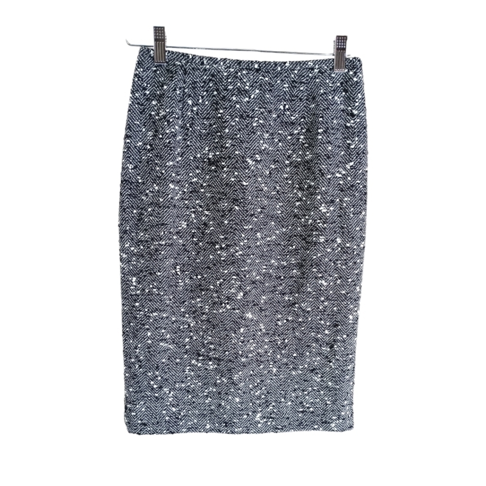 Lafayette 148 Black white Midi Pencil Skirt EUC size 6